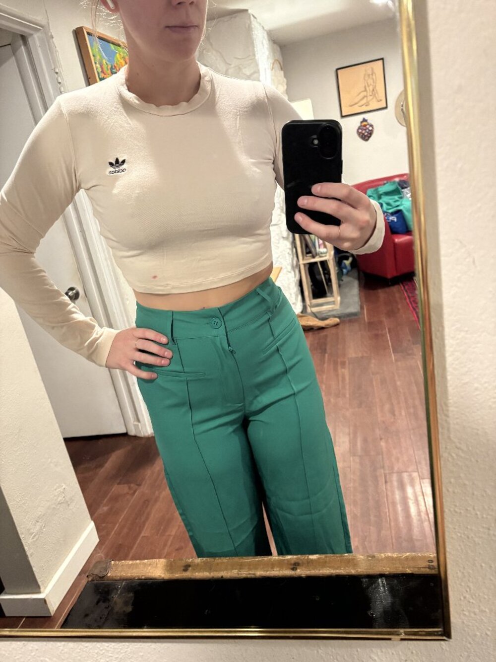 Adidas Long Sleeve Crop Top